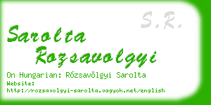sarolta rozsavolgyi business card