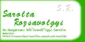 sarolta rozsavolgyi business card